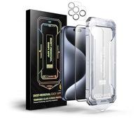 iGuard |2 unidades de cristal protector compatible con Apple iPhone 15 Pro Max | 6,7 | Protector de pantalla de cristal templado | EDGE+ PROTECTION | Ultra claro | vidrio moldeado 3D | Fácil aplicador