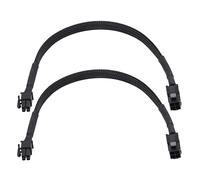 IGUATU 2X Sleeved De Extensión De Alimentación Cpu Hembra Atx 4 Pin P4 A Atx P4 Negro