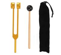 IGUATU Horquilla de afinación de aleación de aluminio 256 Hz 256 C con martillos para pruebas del nervioso, terapia de curación de sonido, cuidado de (dorado)