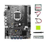 IGUATU Placa base de minería B75 8GPU + CPU G1610 + cable + grasa térmica LGA1155 compatible con placa base 2XDDR3 MSATA B75 8USB Miner