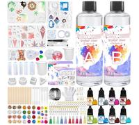 IGUGI Kit de Resina Epoxi,Kit Resina Epoxi Transparente,2 Partes 500ml 1: 1 Kit Resinas Epoxi,para Bricolaje,Artesanía,Hacer Colgante,Llavero,Joyas