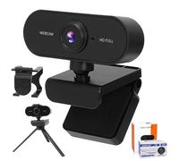 IGUGI Webcam con Microfono,Webcam PC Camara Web,1080P HD con Micrófono y Trípode,Vista de 85°,360° Ajustable,USB Plug & Play,Automático para Reuniones y Transmisión para Windows/MacOS