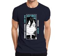 Iguro Obanai Serpent Hashira Cazador de Demonios Anime Regalo Japón Y2K Streetwear Hombre Camiseta, azul marino, S
