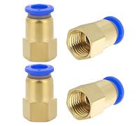 IGXX 4 conectores neumáticos push-in de latón, Rosca PT hembra 1/4 pulgada a tubo de 8 mm, Adaptador rápido para sistemas de tubería de aire