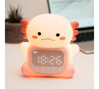 IHALO Axolotl Despertador Luz Nocturna Axolotl Lindo para Niños Mesita de Noche Silicona Recargable con Fecha y Hora