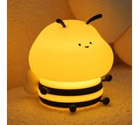 IHALO Luz nocturna para niños, luz nocturna de silicona para bebé, 7 colores RGB, recargable, inalámbrica portátil, luz nocturna de abeja para niños, iluminación de habitación infantil