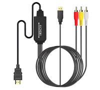 iHaospace Convertidor RCA a HDMI, AV a HDMI, Convertidor de 1080P compuesto a HDMI adaptador AV a HDMI Cable Soporte PAL/NTSC Compatible con PS2, PS3, STB, Xbox, PC, VHS, VCR, Blue-Ray DVD Player