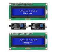 iHaospace Pantalla LCD 16 x 2 1602 azul + adaptador de interfaz de módulo IIC I2C para Arduino Raspberry Pi, paquete de 2