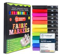 ihaspoko Rotuladores Para Tela, 12 Colores Rotulador Textil Permanente para Camisetas Jeans Sombreros Bolsas de Lona Zapatos