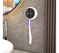iHave Soporte para cepillo de dientes de pared, esterilizador de cepillo de dientes UV, organizador de baño y decoración de baño para casa y caravana, gadgets de viaje (blanco)