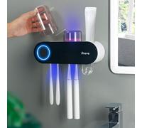 iHave Soportes para cepillos de dientes para baños, desinfectante UV y soporte para el hogar inteligente, accesorios de baño, 2 tazas
