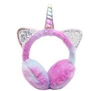 IHCEMIH Orejeras para mujer y niñas, accesorios de invierno, suaves, plegables, con diseño de unicornio, para niños y adultos, para exteriores, termo-orejeras, para esquí, correr, protección de los