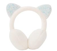 IHCEMIH Orejeras para Niña Accesorio de Invierno Esponjosas de Felpa Gato Ajustable Niña Niño Térmicas al Aire Libre Esquí Correr Protector de Viento Frio Regalo de Moda Mujer Damas Blanco