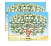 Ihdjasg 2 plantillas de árbol genealógico para rellenar, decoración de pared, lienzo de árbol genealógico, accesorios para el hogar, paño fotográfico de historia familiar, 40 x 60 cm