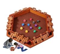 Ihdjasg Cerrar El Juego De, Juego De Mesa Familia Clásico De 6 Caras De Madera, Mesa De Madera Juego De Dados, Para Reuniones, Escuela
