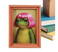 Ihdjasg Imán De De Rana Divertida | Decorativo Vintage Pequeño y Divertido de Madera - Imanes De Lindos | para Regalos, Cocina, Navidad, Cumpleaños, Fiestas y Oficina en Casa