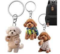 Ihdjasg Llaveros de Perro 3 Piezas Decorativo Acrílico 2D