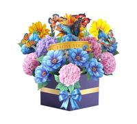 Ihdjasg Tarjetas de Cumpleaños con Diseño de Ramo,Suministros para Fiestas Festivas 3D con Mensajes de Bendición - Tarjetas de San Valentín,para Esposa Esposo Madre Padre Novia Cumpleaños Día de San