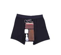 iHeartRaves Calzoncillos tipo bóxer antirrobo con bolsillo para hombre, ropa interior de viaje a prueba de carteristas, tallas S a 2XL, negro, (Black Modal), X-Large