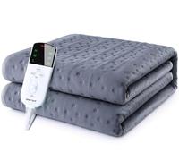 iHeroo Manta Electrica, 160x130cm Manta Electrica Grande con Control de Temperatura Apagado Automático, Manta Electrica Cama, 3 Niveles de Temperatura y 3 Temporizadores, Lavable