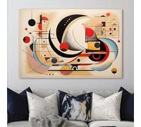 IHHGNB Cuadro abstracto de pared en beige, negro, rojo, azul, marrón, gris y blanco, impresiones en lienzo, póster para sala de estar, oficina, decoración, obra de arte (70 x 100 cm, sin marco)