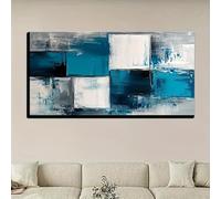 IHHGNB Cuadro decorativo de pared, arte abstracto moderno en azul, impresiones en lienzo para decoración de paredes de oficina, sala de estar y dormitorio (40x80cm (16x31in)/Sin marco)