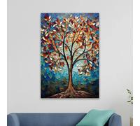 IHHGNB Cuadro en lienzo con diseño de árbol de la vida colorido, arte de pared moderno, póster impreso en lienzo para decoración de pared del hogar y la sala de estar (30 x 40 cm, sin marco)