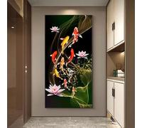 IHHGNB Hermoso cuadro de carpa koi roja china para decoración del hogar. Atrae suerte y prosperidad. Pósters para decoración de paredes (75x150cm (30x59in)/Sin marco).