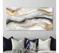 IHHGNB Impresiones artísticas abstractas modernas de mármol para pared, en beige neutro, dorado, negro, blanco y gris, para decoración de sala de estar (40 x 80 cm, sin marco)