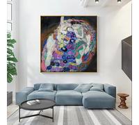 IHHGNB La Virgen, famosa obra de Gustav Klimt, cuadro clásico para pared, impresión en lienzo, decoración de pared para sala de estar (80x80cm (31x31in))