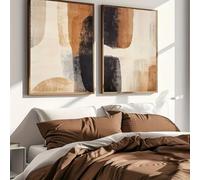 IHHGNB lienzos abstractos sin marco en beige y marrón, con formas abstractas, para pared, para decoración de sala de estar (80 x 110 cm (31 x 43 pulgadas) x2/sin marco)