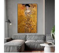 IHHGNB Retrato de Adele Bloch de Gustav Klimt, reproducción en lienzo, arte mural, láminas impresas, obra de arte para sala de estar (50x70cm (20x28in)/Sin marco)