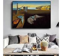 IHHGNB Salvador Dalí, La persistencia de la memoria, relojes, pintura surrealista, póster en lienzo, lámina para pared, cuadro para sala de estar (60x80cm (24x31in)/Sin marco)