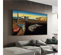 IHHGNB Salvador Dali La persistencia de la memoria Relojes Surrealista Lienzo Impresiones Pintura Póster Arte de pared Imágenes para sala de estar 80x120cm (31x47in) Sin marco