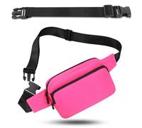 IHIGOGOFA Riñonera Hombre Mujer Deportiva Unisex con Cinturón Ajustable Extendido de 30 cm Riñoneras para Entrenamiento al Aire Libre Viajes Casual Correr Senderismo (Rojo Rosa)