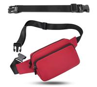 IHIGOGOFA Riñonera Hombre Mujer Deportiva Unisex con Cinturón Ajustable Extendido de 30 cm Riñoneras para Entrenamiento al Aire Libre Viajes Casual Correr Senderismo (Rojo)