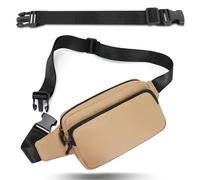 IHIGOGOFA Riñonera Hombre Mujer Deportiva Unisex con Cinturón Ajustable Extendido de 30 cm Riñoneras para Entrenamiento al Aire Libre Viajes Casual Correr Senderismo (Caqui)