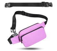 IHIGOGOFA Riñonera Hombre Mujer Deportiva Unisex con Cinturón Ajustable Extendido de 30 cm Riñoneras para Entrenamiento al Aire Libre Viajes Casual Correr Senderismo (Morado Claro)