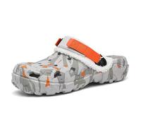 ihinzry Pantuflas para hombre con soporte de arco - Zuecos forrados de forro polar, pantuflas antideslizantes con forro interior extraíble, correa ajustable para el talón para jardín, invierno