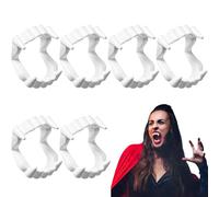 IHLOOTD 6 Pares Colmillos de Vampiro Retráctil,Dientes de Vampiro,Colmillos de Dientes,Vampiro Dientes Falsos,para Cosplay de Accesorios de Halloween para Adultos y niños (B6)