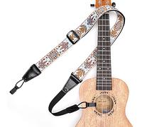 IHOBOR Correa de ukelele, gancho doble en J ajustable, diente de león jacquard de alta calidad, con clip, sin taladro, adecuado para soprano, concierto y tenor ukelele