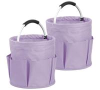 IHOMAGIC 2Piezas Bolsa Herramientas con Múltiples Bolsillos, 17L Organizador Productos Limpieza Plegable con Asa, Cestas Organizadoras Multifuncional de Tela Oxford 600D para Viajes, Duchas, Purple