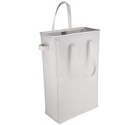 IHOMAGIC 45L Cesto Ropa Sucia Delgado con Asa, Cesta para la Colada Plegable Estrecho Portátil Cubo de Ropa Rectangular Cesto de Almacenamiento Impermeable Tela Oxford para Baño 39x19x60CM (Beige)