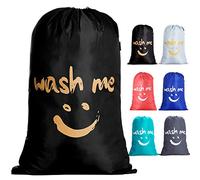 Ihomagic - Bolsa grande para ropa de viaje, gran bolsa de lavandería, lavable a mano, ligera, bolsa para ropa sucia, manta de 120 l, para dormitorio, campamento y apartamentos de viaje, color negro