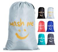 Ihomagic - Bolsa grande para ropa de viaje, gran bolsa de lavandería, lavable a mano, ligera, bolsa para ropa sucia, manta de 120 l, para dormitorio, campamento y apartamentos de viaje, color plateado