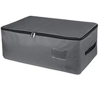 IHOMAGIC Bolsas de Almacenaje Bajo la Cama con Asa, Plegable Bolsa de Almacenamiento de Ropa Gran Capacidad - Debajo Cama Organizador de Edredones, Manta 56x35x25cm (49L, Gris Oscuro)