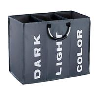 IHOMAGIC - Cesta de lavandería plegable de 3 secciones, cesta de lavandería plegable, bolsa de almacenamiento portátil con asas de transporte, bolsa de ropa sucia para baño y dormitorio, 80