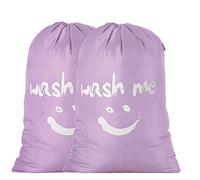 IHOMAGIC Saco para la Colada Plegables Set de 2 Nilón Cesto para Ropa Sucia Plegable Bolsa de lavanderia para Baño con Organizador Lavandería para Cocina Dormitorio Hotel Capacidad 120L, Púrpura