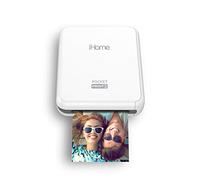 iHome PocketPrint3 Impresora fotográfica móvil, Cuadrada 3x3" Impresiones (Blanco)