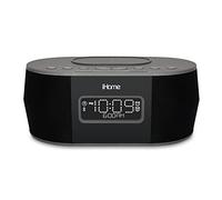 iHome iBTW38 - Reloj despertador digital con USB y carga inalámbrica Qi para iPhone 13, 13 Pro, 13 Mini 12, 11, XR, XS, X, 8, Galaxy S20, Z Flip, Fold, S10, S9, S8, Note 10, 9 y más